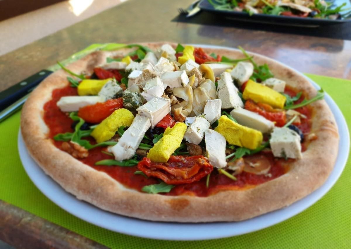 Pizza au fromage vegan